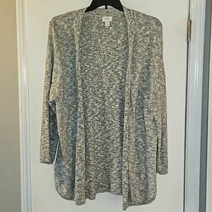 Old Navy Curved Hem Open Front Cardigan Sweater, XXL, Marled Gray